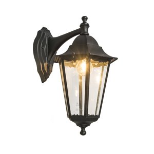 Klasická vonkajšia nástenná lampa čierna IP44 - New Orleans down