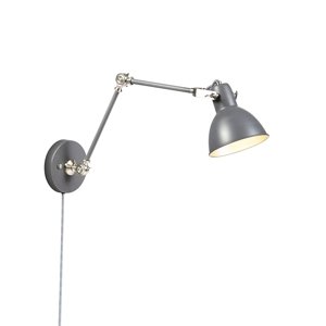 Priemyselná nástenná lampa sivá nastaviteľná - Dazzle