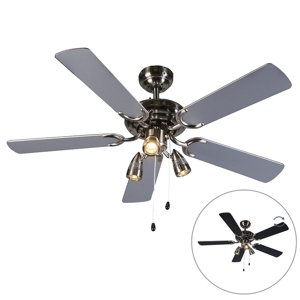 Stropný ventilátor oceľový 110 cm 3-svetelný s ťahacím káblom - Mistral