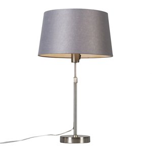 Stolná lampa z ocele s šedým tienidlom 35 cm nastaviteľná - Parte