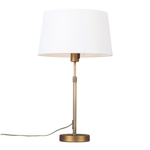 Stolná lampa bronzová s tienidlom bielym 35 cm nastaviteľná - Parte