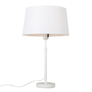 Stolná lampa biela s tienidlom bielym 35 cm nastaviteľná - Parte