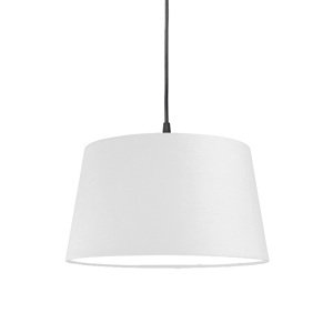Moderné závesné svietidlo čierne s bielym tienidlom 45 cm - Pendant