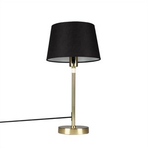 Stolná lampa zlatá/mosadzná s čiernym tienidlom 25 cm nastaviteľná - Parte