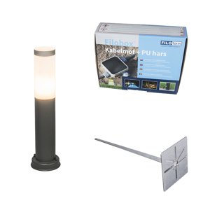 Vonkajšia lampa na stĺp antracit 45 cm IP44 - Rox so zemným hrotom a káblovou objímkou