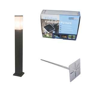 Vonkajšia lampa antracit 80 cm IP44 - Malios so zemným hrotom a káblovou objímkou