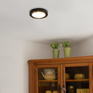Moderné stropné svietidlo čierne 18 cm IP44 - Yuma