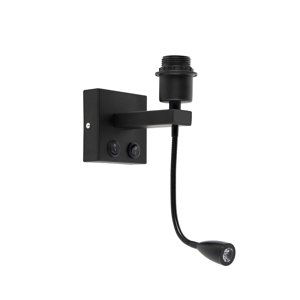 Moderná nástenná lampa čierna s flexibilným ramenom - Brescia Combi