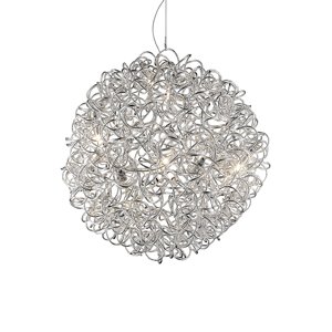 Moderná okrúhla závesná lampa chróm 60cm - Esther