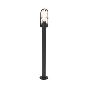 Vidiecka vonkajšia lampa čierna so sklom 100cm - Elza