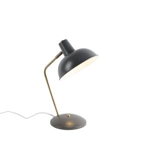 Retro stolná lampa sivá s bronzom - Milou