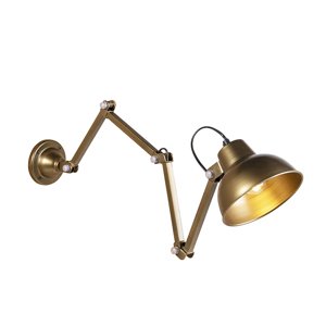 Priemyselná nástenná lampa mosadz nastaviteľná - Avon