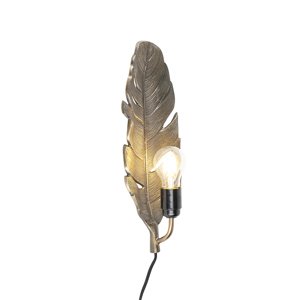 Nástenná lampa v štýle art deco bronzová - Leaf