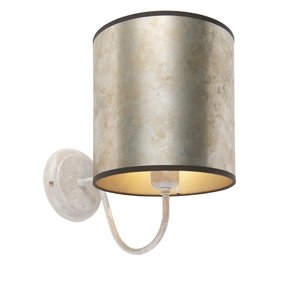 Klasická nástenná lampa béžová so zinkovým tienidlom - Matt