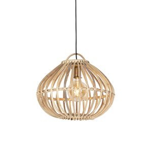 Vidiecka závesná lampa prírodný bambus - Cane Drop