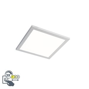 Elegantné hranaté stropné svietidlo chróm vrátane LED IP44 - ploché