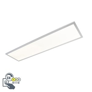 Elegantné obdĺžnikové stropné svietidlo chrómové vrátane LED IP44 - Flat