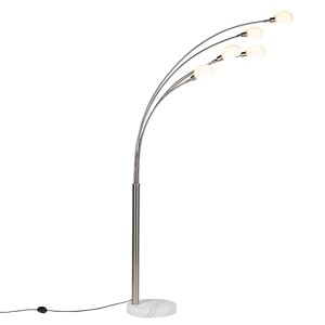 Dizajnová stojaca lampa z ocele, 5 žiaroviek - šesťdesiate roky Marmo
