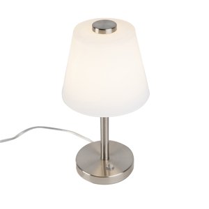 Dizajnová stolná lampa oceľ stmievateľná vrátane LED - Regno