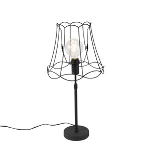 Stolná lampa čierna s rámovým tienidlom 30 cm nastaviteľná - Parte