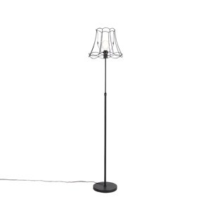 Stojaca lampa čierna s rámom Granny 35 cm nastaviteľná - Parte