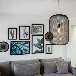 Moderné čierne závesné svietidlo - Bliss Mesh