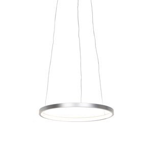 Moderné kruhové závesné svietidlo strieborné 40 cm vrátane LED - Anella