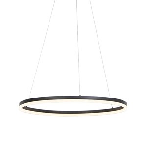 Dizajnové závesné svietidlo čierne 80 cm vrátane LED 3-stupňového stmievača - Anello