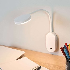 Moderné okrúhle nástenné svietidlo biele s USB portom vrátane LED - Milow