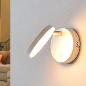 Elegantné okrúhle nástenné svietidlo s vypínačom vrátane LED - Milow