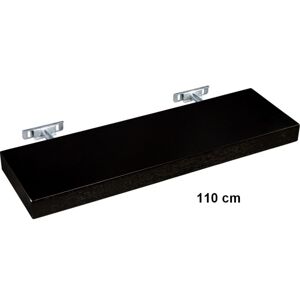 STILISTA SALIENTO 30871 Nástenná polica - hnedočierna 110 cm