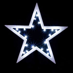 Nexos 33494 Vianočná závesná hviezda - 25,5 cm, 20 LED, studeno biela