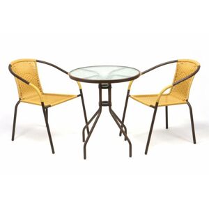 Garthen 35215 Záhradný balkónový set 2 stoličky + sklenený stôl