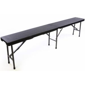 Garthen 37105 Skladacie záhradné lavice v ratanovom dizajne - 180 x 25 cm
