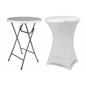 Garthen BISTRO 38402 Párty stolík skladací vrátane elastického poťahu 80 x 80 x 110 cm