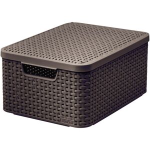 CURVER 41117 Košík box s vekom - M - tm. hnedý