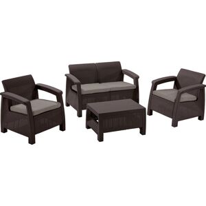 Allibert CORFU 41188 Záhradný set + sivohnedé podušky