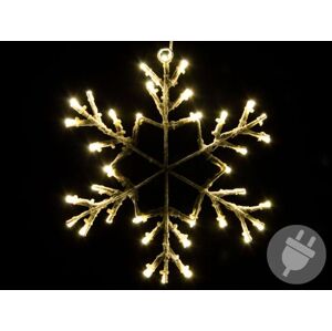 Nexos 42991 Vianočná LED dekorácia - snehová vločka - 30 cm teple biela