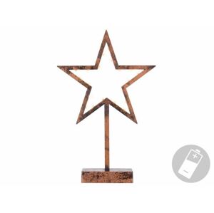 Nexos 43014 Vianočná dekorácia - Hviezda bronzová - 39 cm, 20 LED