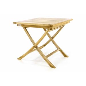Divero 47274 Skladací záhradný stolík - teakové drevo neošetrené - 80 cm
