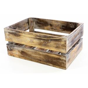 Divero VINTAGE 51361 Drevená debnička hnedá - 51 x 36 x 23 cm
