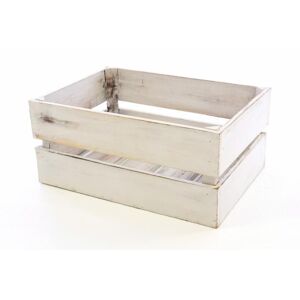 Divero VINTAGE 51364 Drevená debnička biela - 51 x 36 x 23 cm