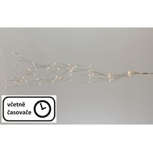 Nexos 57387 Vianočné dekoratívne osvetlenie - drôtiky - 64 LED teple biele