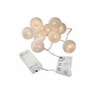Nexos 57398 LED svetelná dekorácia - háčkovaná guľa - 10 LED teple biela
