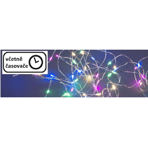 NEXOS Svetelný strieborný drôt, 20 LED, časovač, farebný