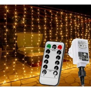Vianočný svetelný záves - 3x3 m, 300 LED, teple biely