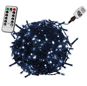 VOLTRONIC® 59756 Vianočné LED osvetlenie 5 m - studená biela 50 LED + ovládač - zelený kábel