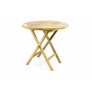 Divero 60388 Záhradný stôl sklopný z teakového dreva - Ø 80 cm