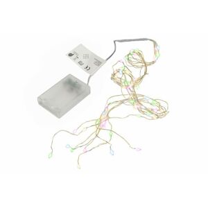 Nexos 60408 sada 2 ks svetelný dážď - 64 LED - farebné, 8 strieborných drôtov po 8 LED, na batérie