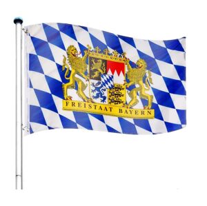 Vlajkový stožiar vrátane vlajky Bayern - 650 cm